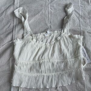 PacSun White Crinkle Top